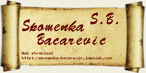 Spomenka Bačarević vizit kartica